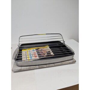 Vintage Foley Aluminum Roaster Roasting Pan With Adjustable Rack-Roast-R-Broil
